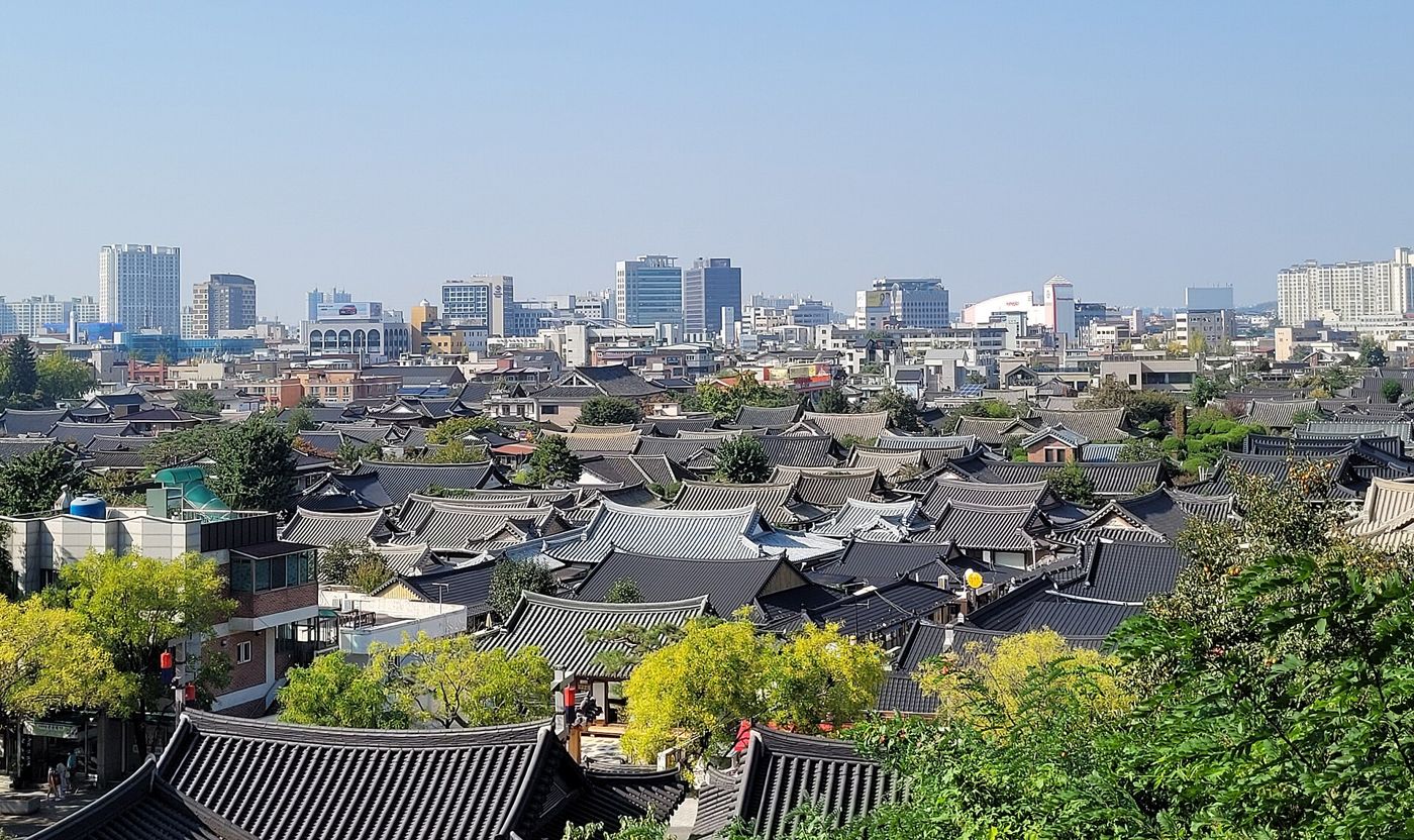 Jeonju Hanok Village seen from above