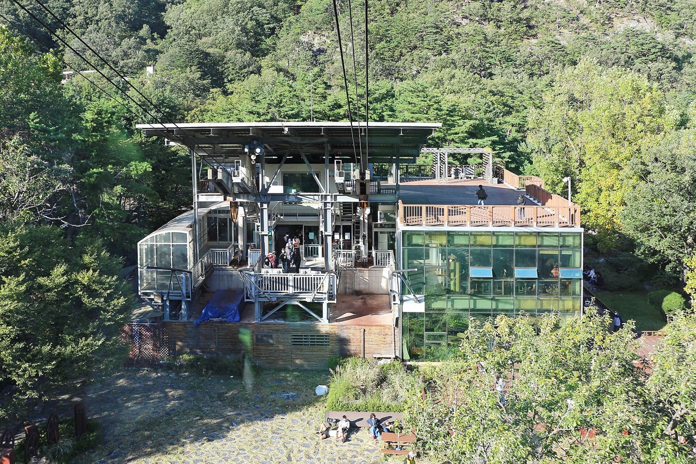 The Seoraksan cable car station surrounded by forest